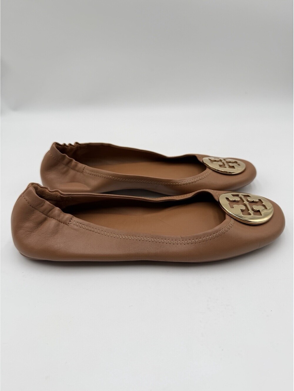 Women’s Tory Burch Royal Tan Leather Flats Size 10M
